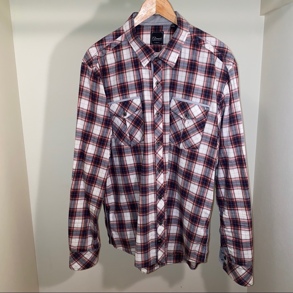 7 Diamonds Plaid Button down